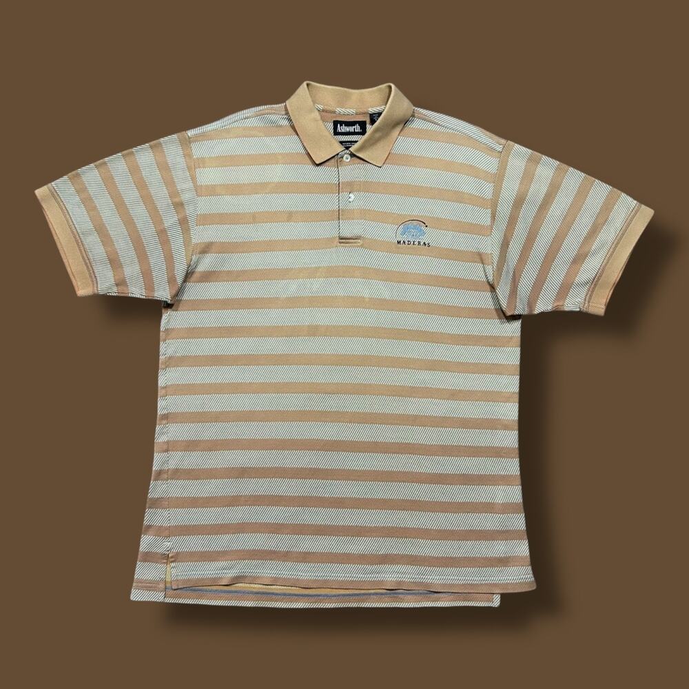 Ashworth Golf Polo Shirt Maderas San Diego Cotton Large Baggy Fit Distressed